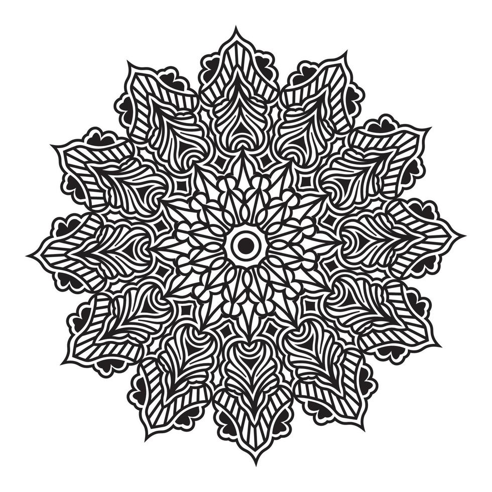 ornamental mandala of abstract meditational illustration henna design vector