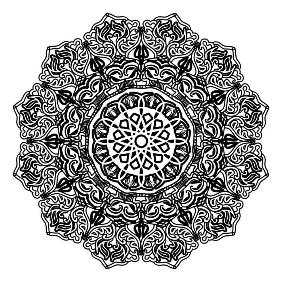 Mandala ornamental de diseño abstracto de henna de ilustración meditacional vector