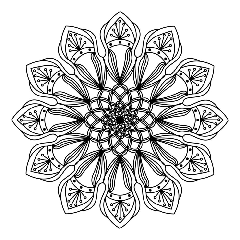 diseño de mandala arabesco de dibujo de patrón para motivo de adultos musulmanes vector