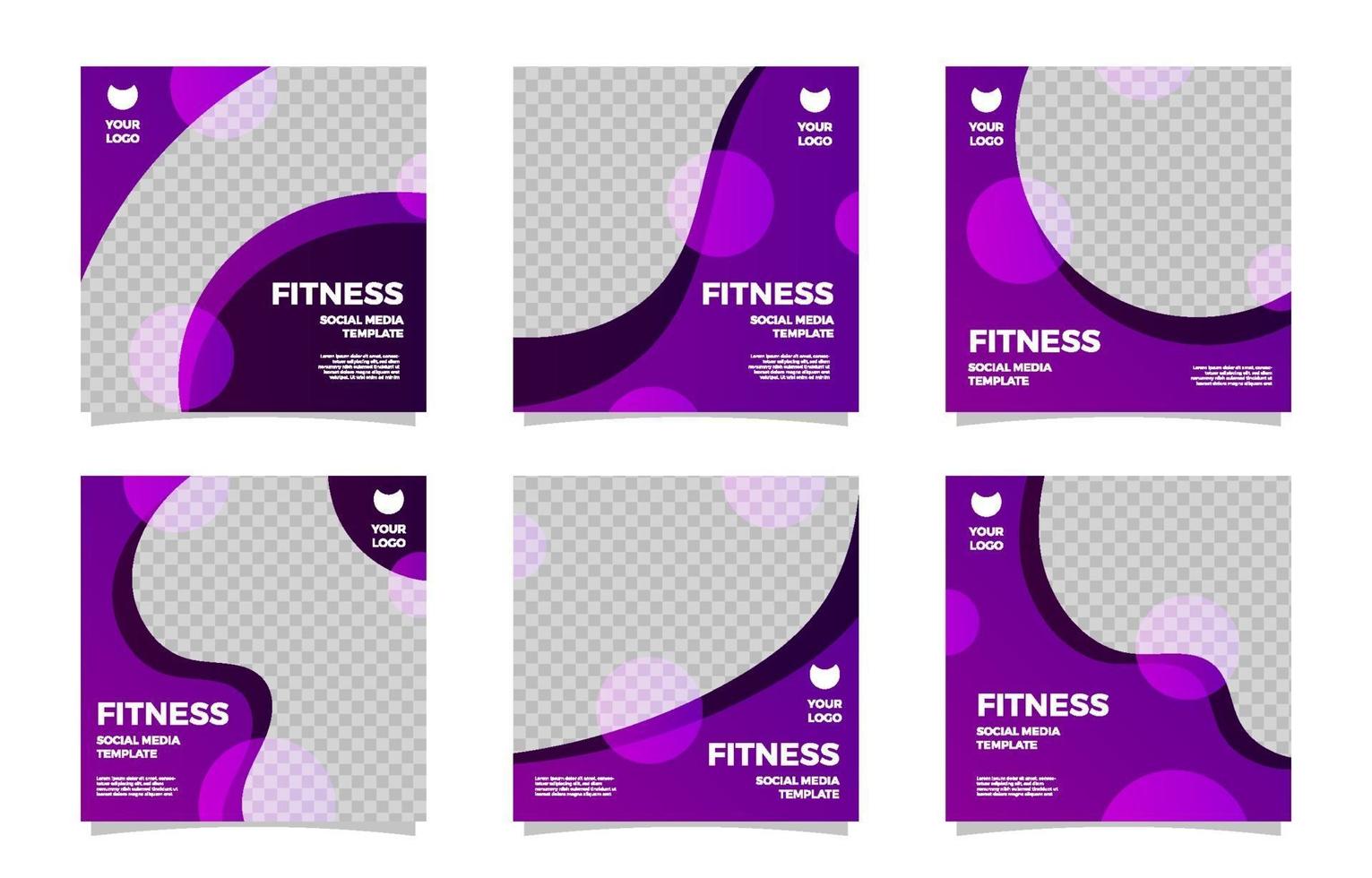 Fitness Social Media Post Template Collection vector