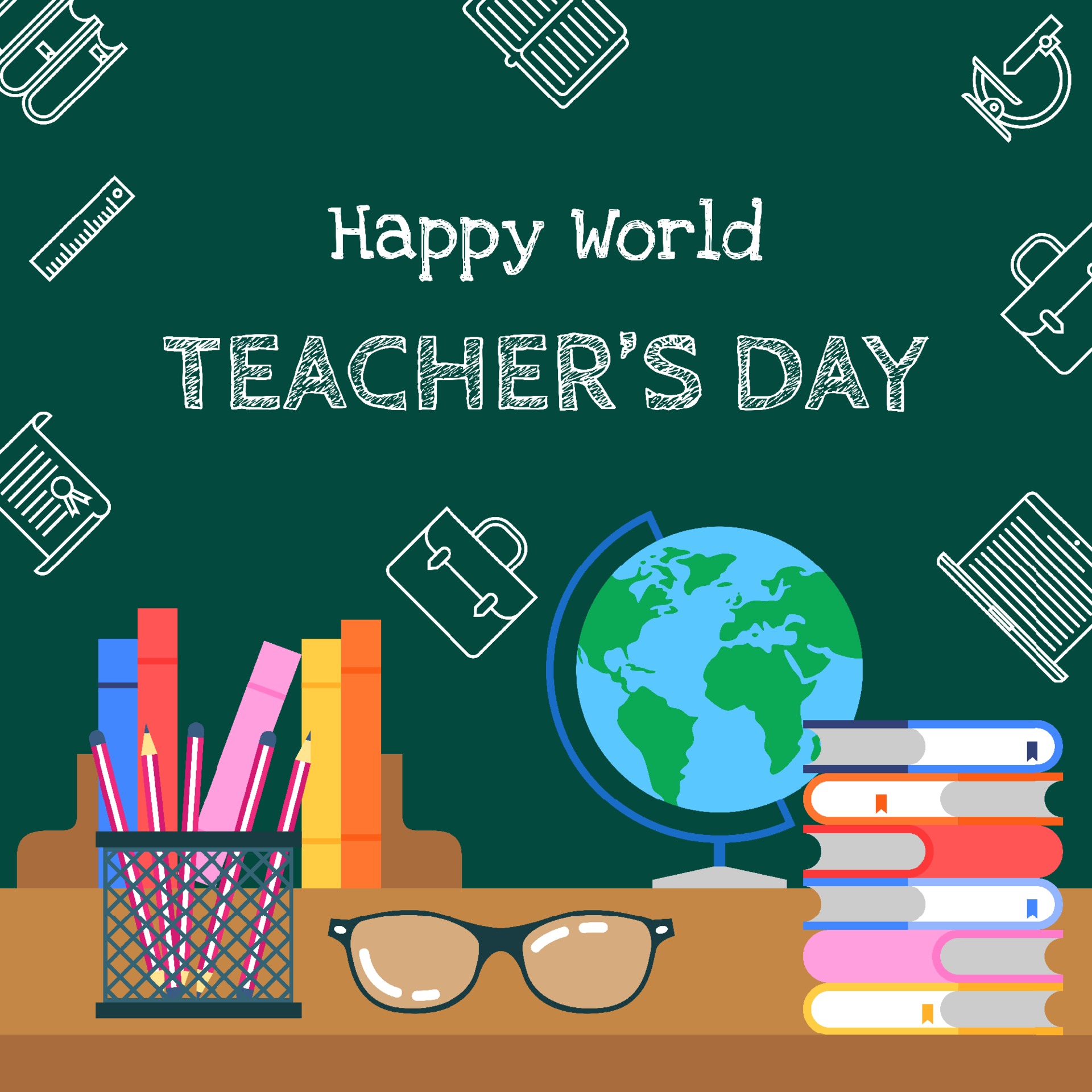 Happy Teachers Day Blackboard Background 3316350 Vector Art at Vecteezy