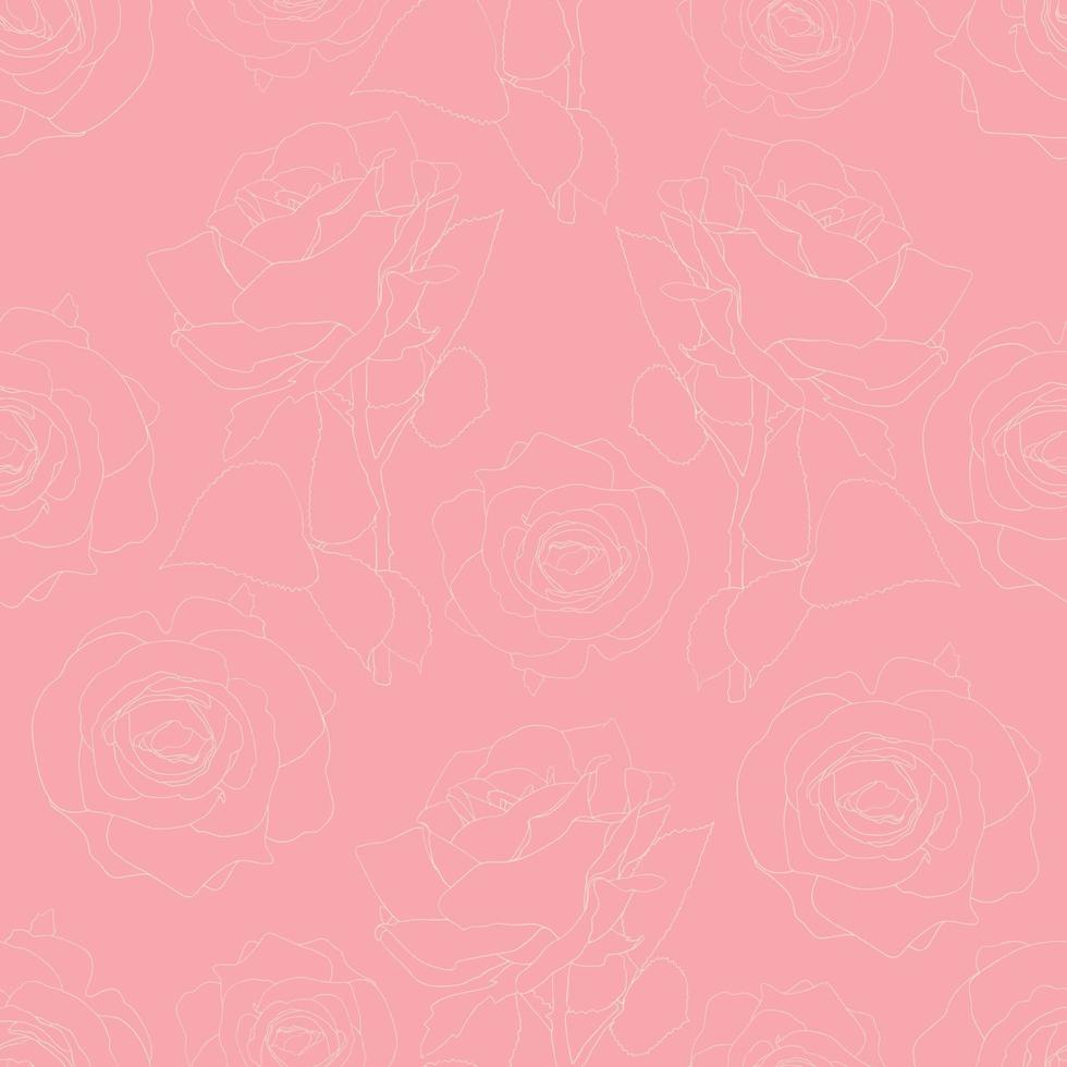 patrón sin costuras floral rosa rosa flores vintage resumen de antecedentes. vector