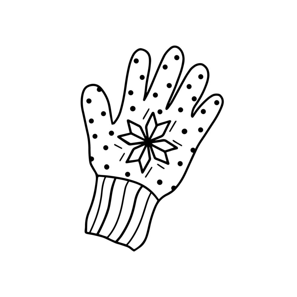 winther glove in doodle style vector