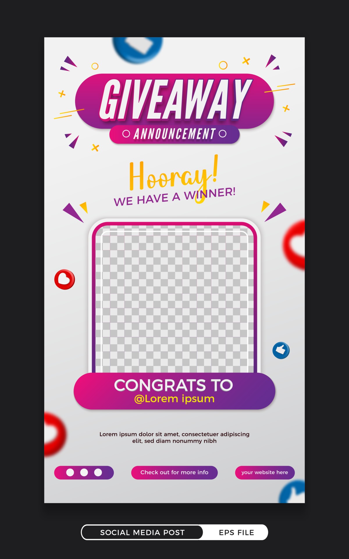 20 Instagram Posts Giveaway/Winner Templates Bundle -  Portugal