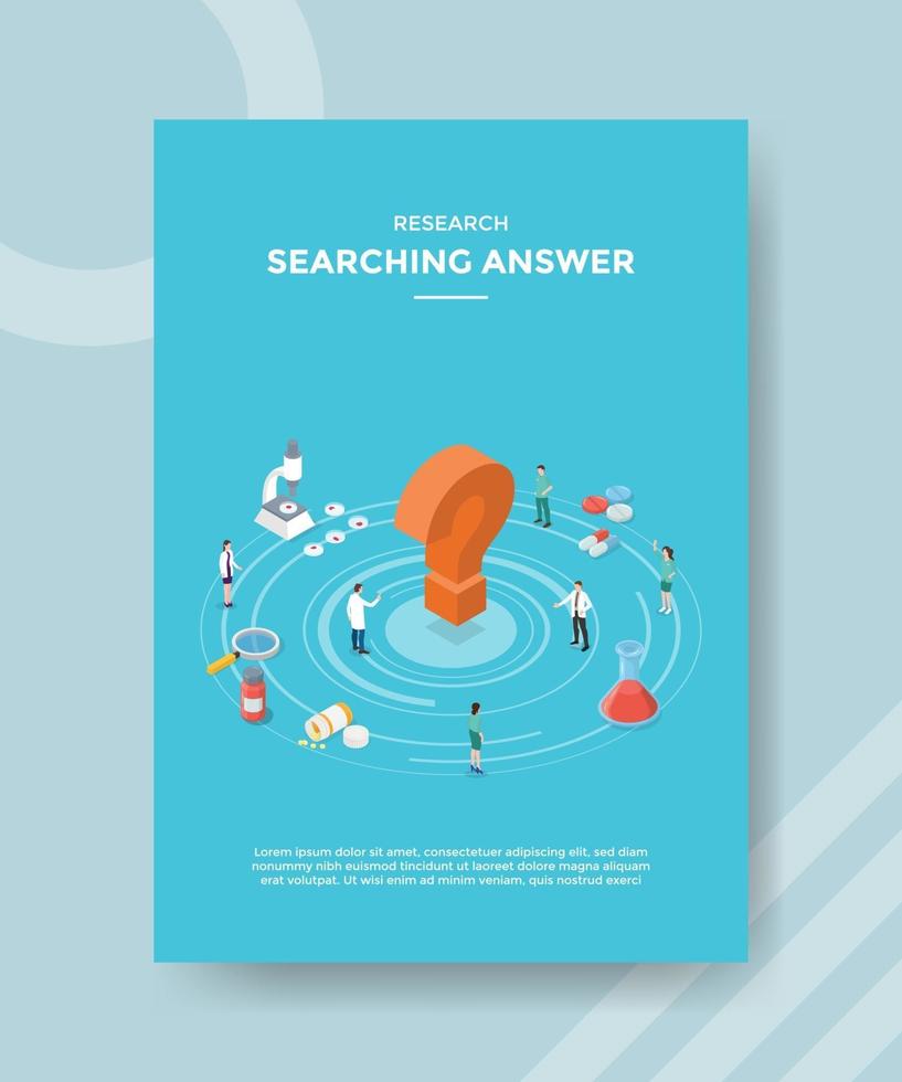 research searching answer people scientist around question mark vector