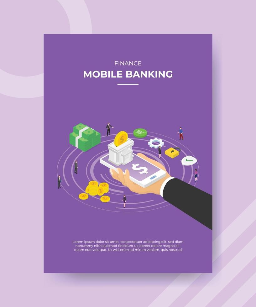 finance mobile banking hand hold smartphone bank vector