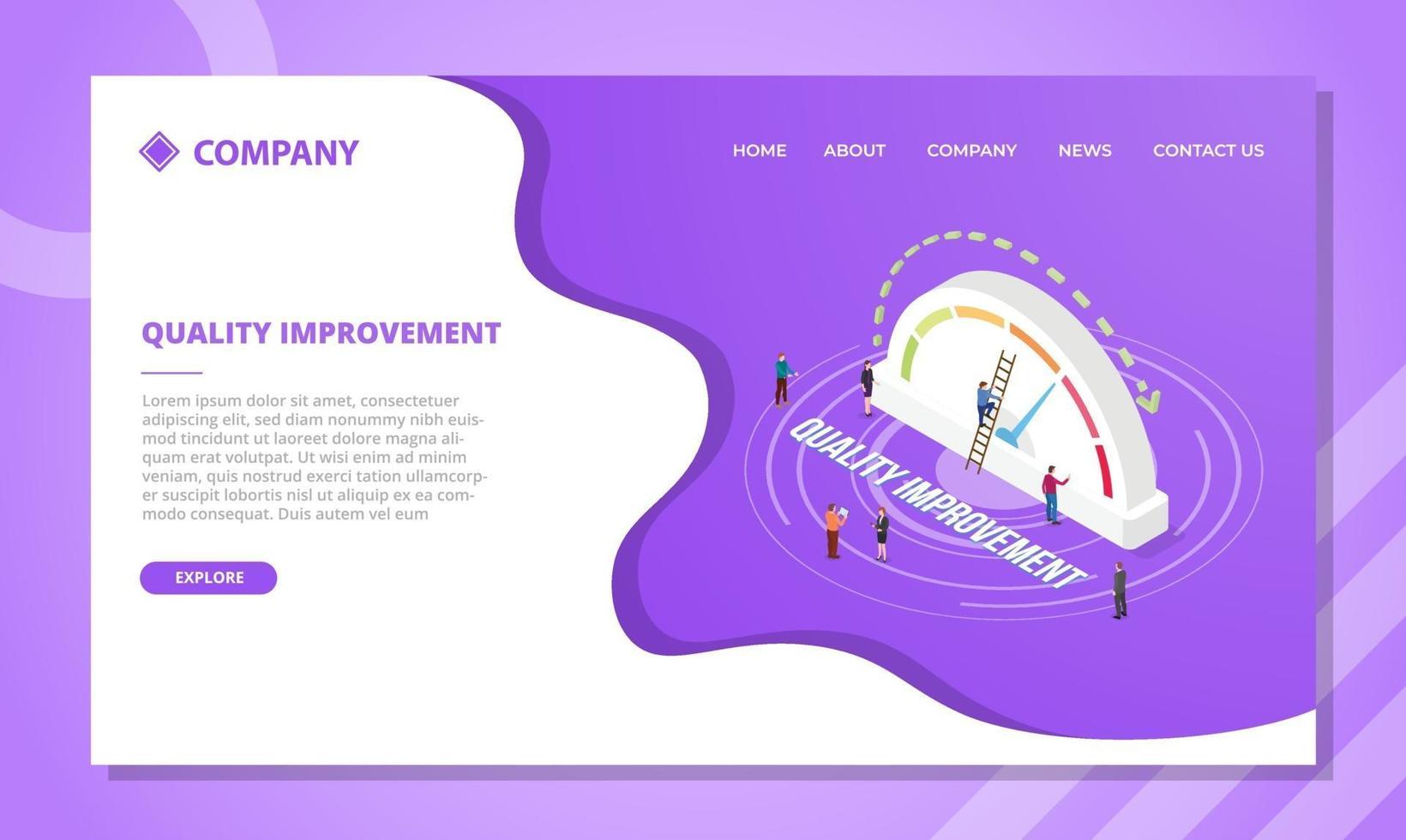 quality improvement concept for website template or landing vector