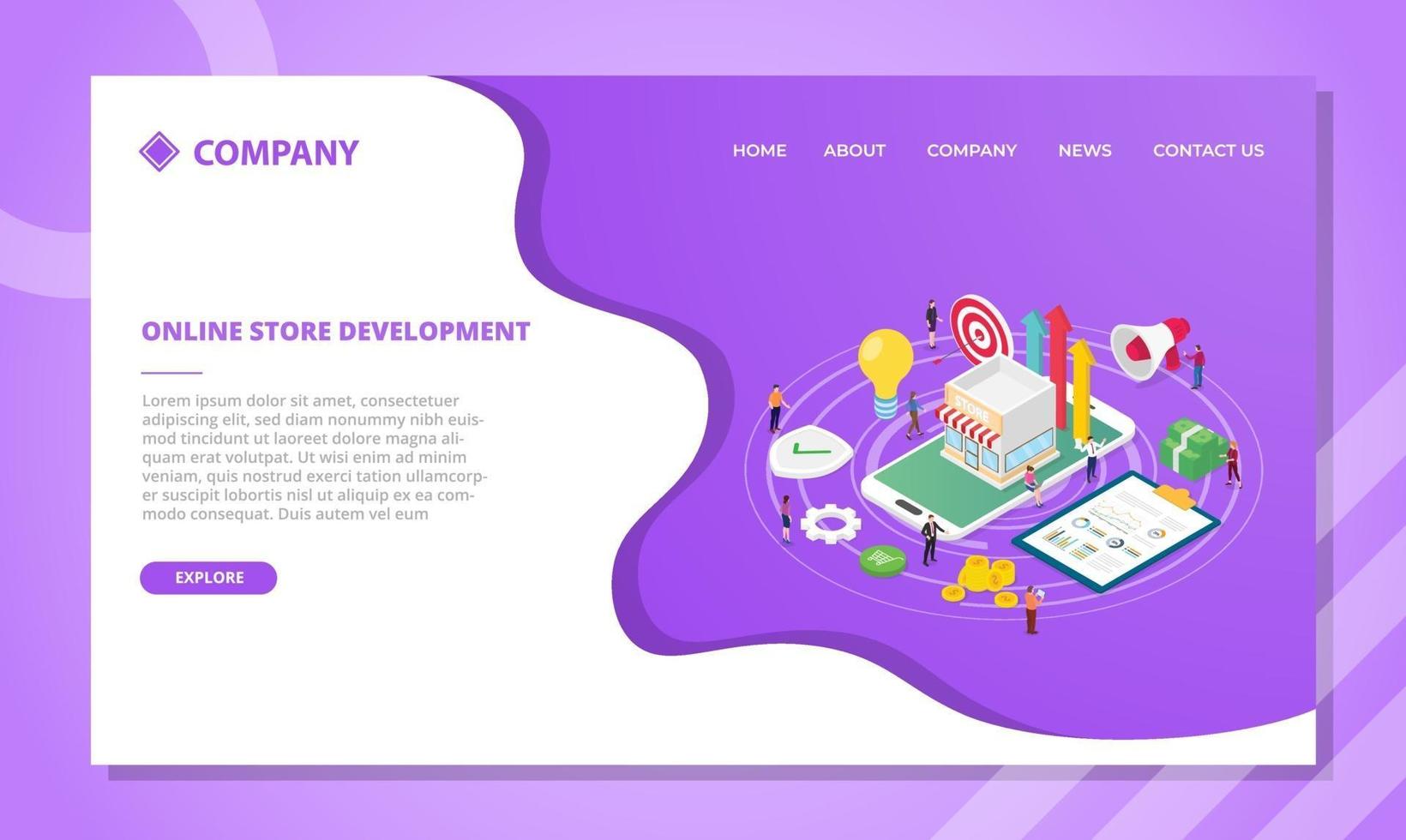 online store concept for website template or landing vector