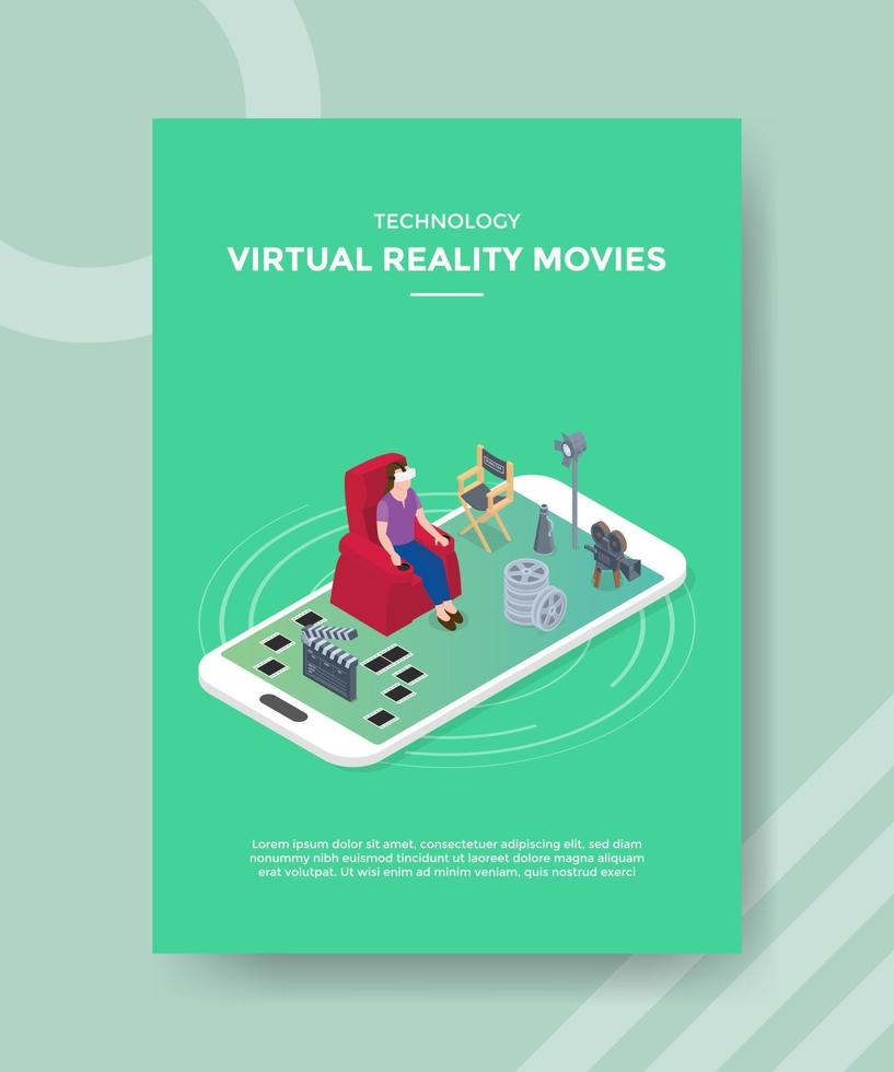 technology virtual reality movies women sitting on couch vector