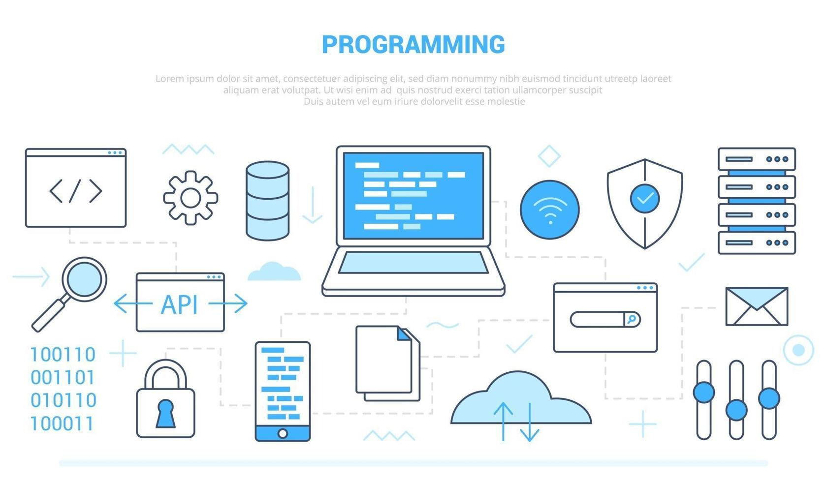 campaña de desarrollo de software de código de programación vector