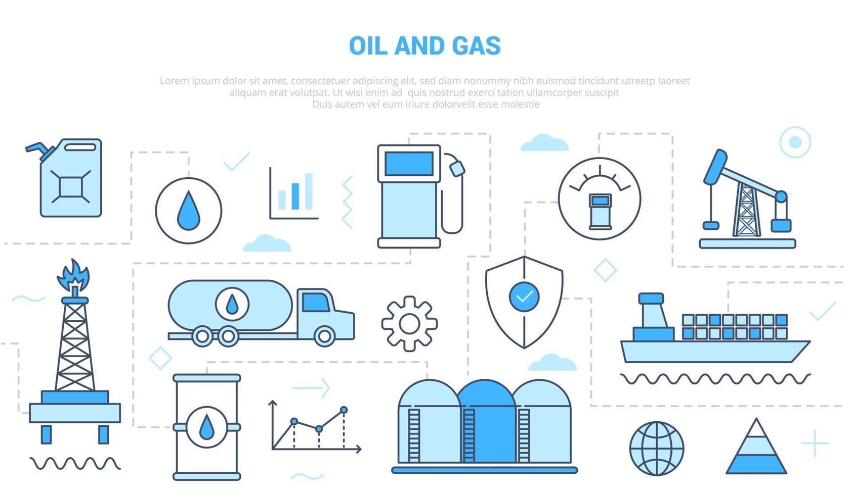 campaña de concepto de la industria del petróleo y el gas vector