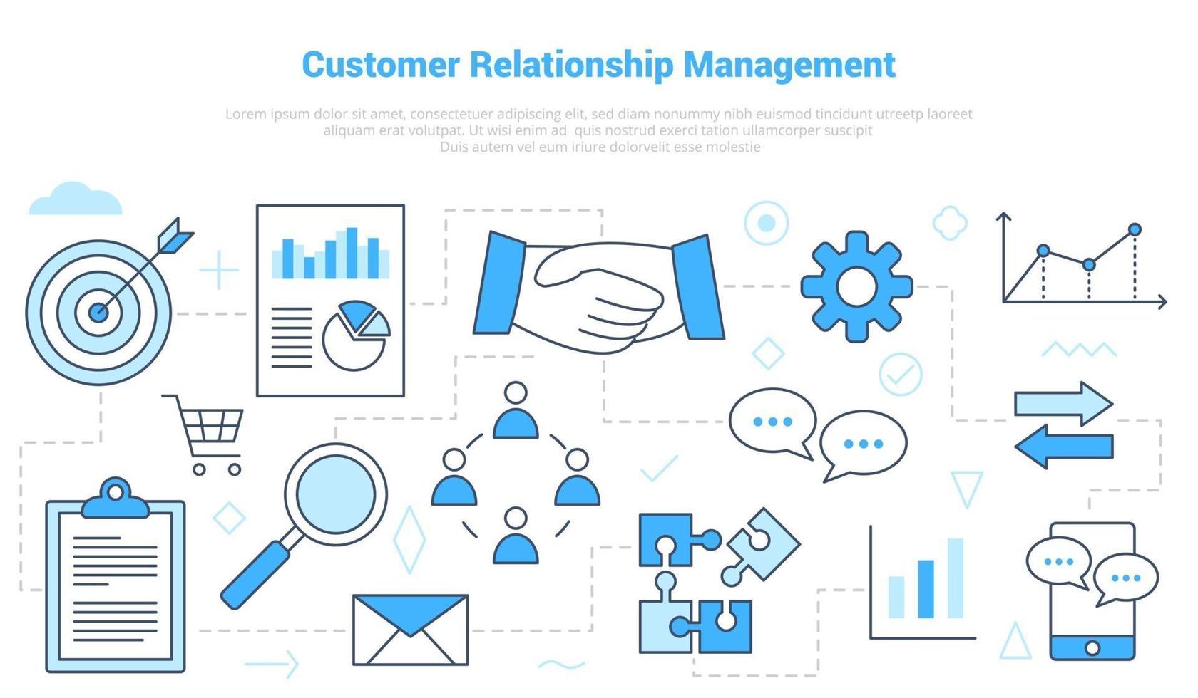 crm customer relationship management concept vector