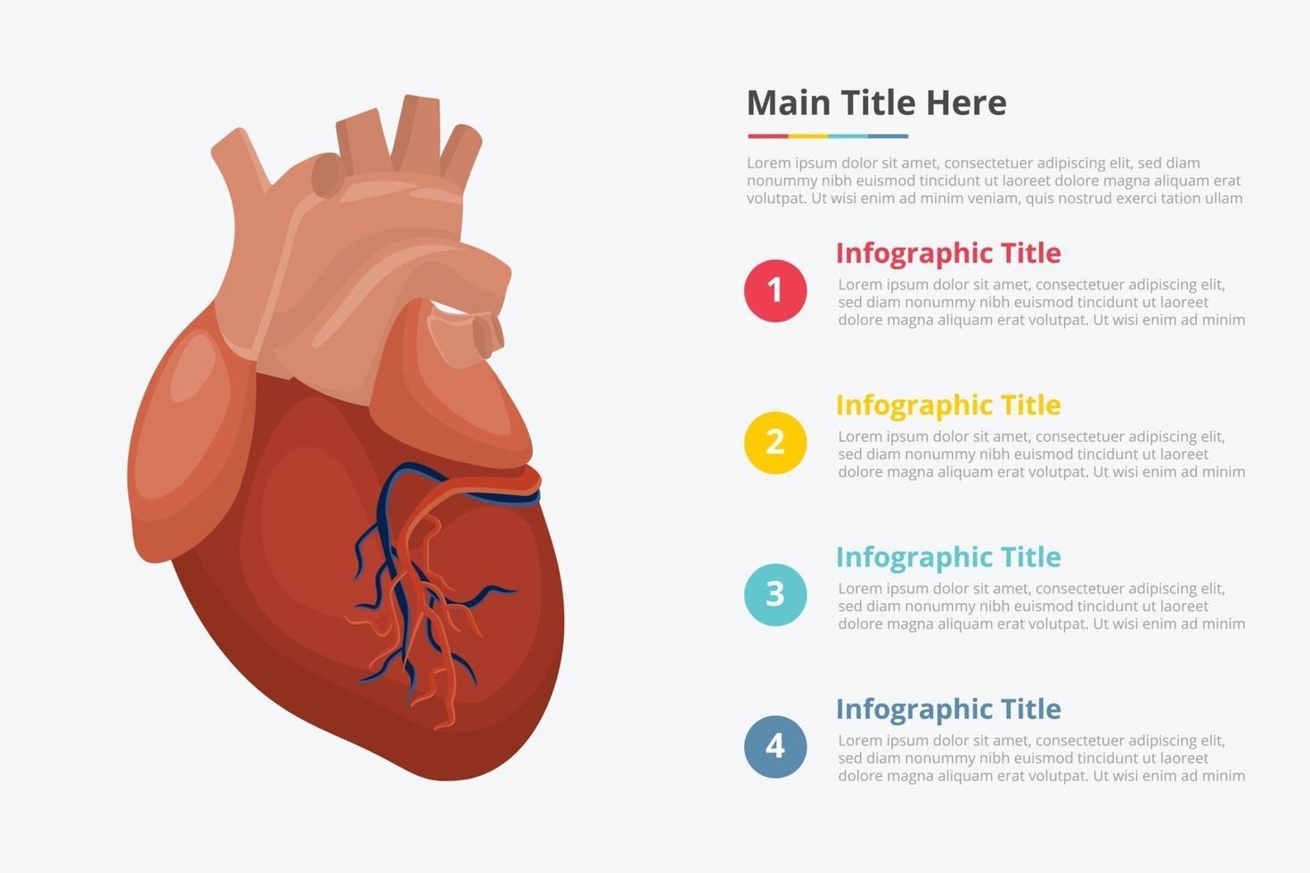 human heart infographic with some point title vector