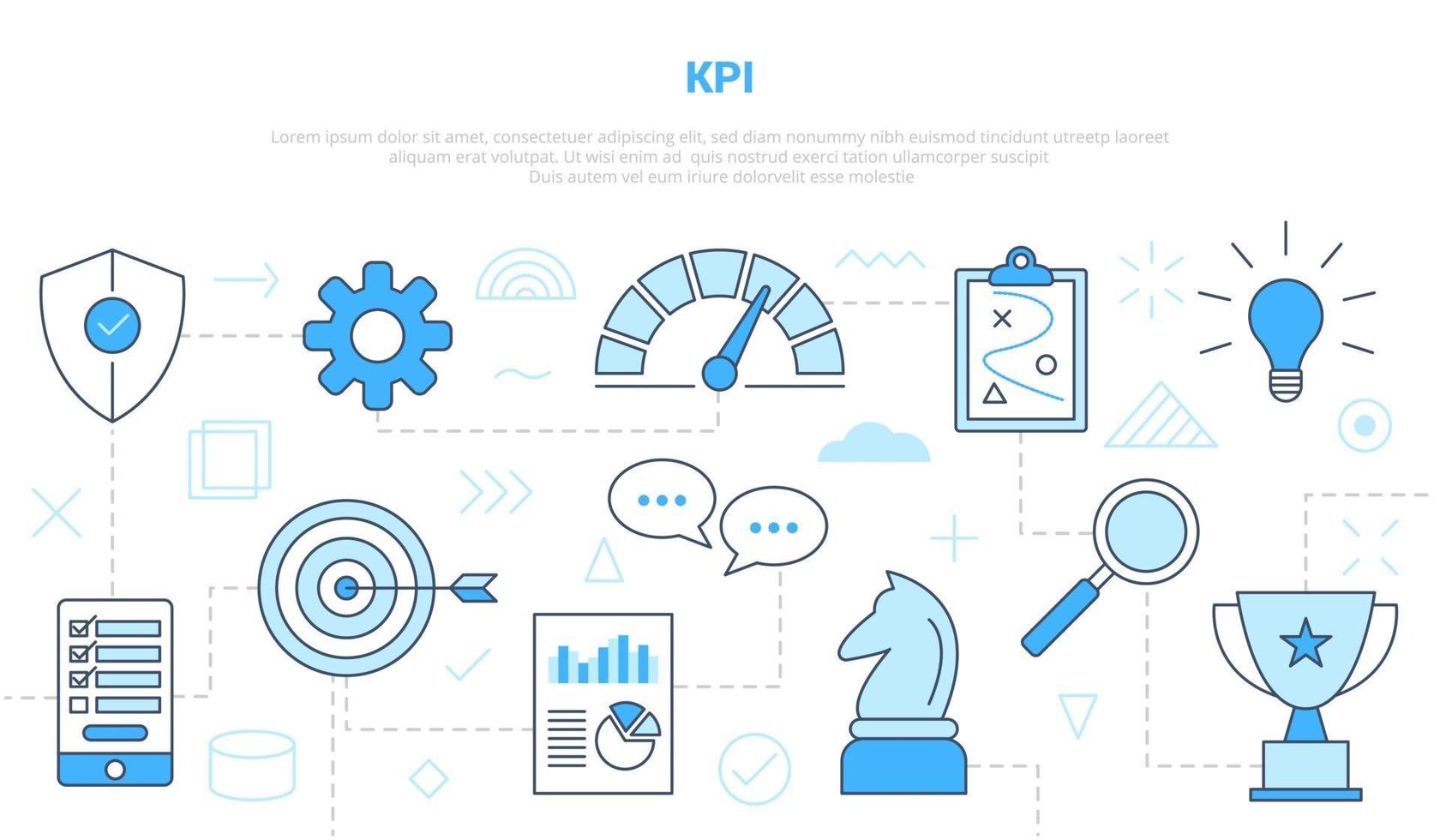 concepto de indicador clave de rendimiento de kpi vector