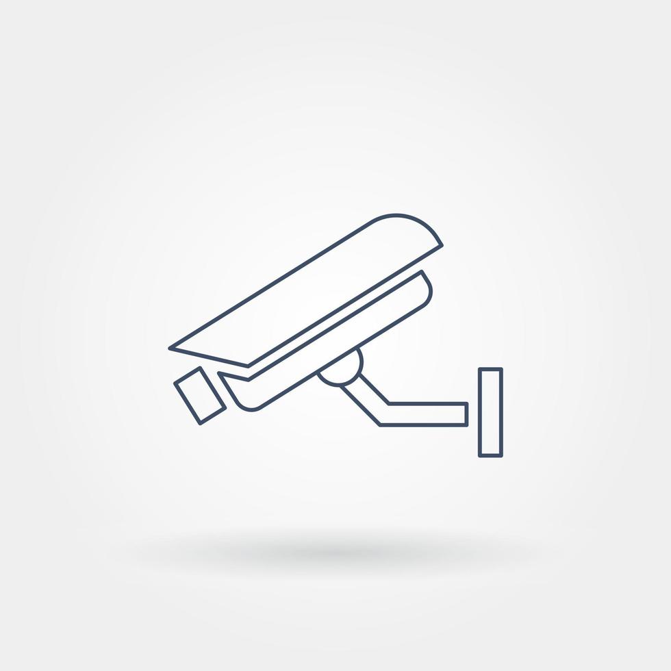 cctv camera single isolated icon with modern line or outline vector