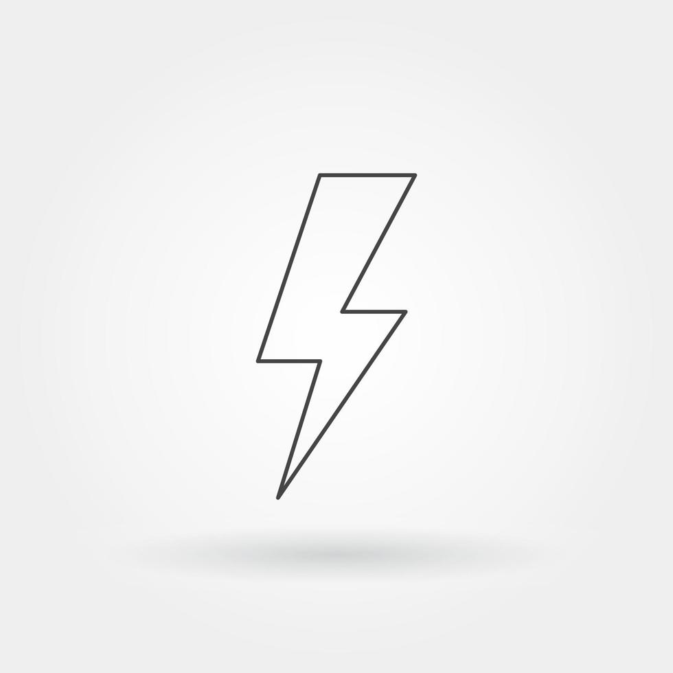 electric or bolt single isolated icon with modern line vector