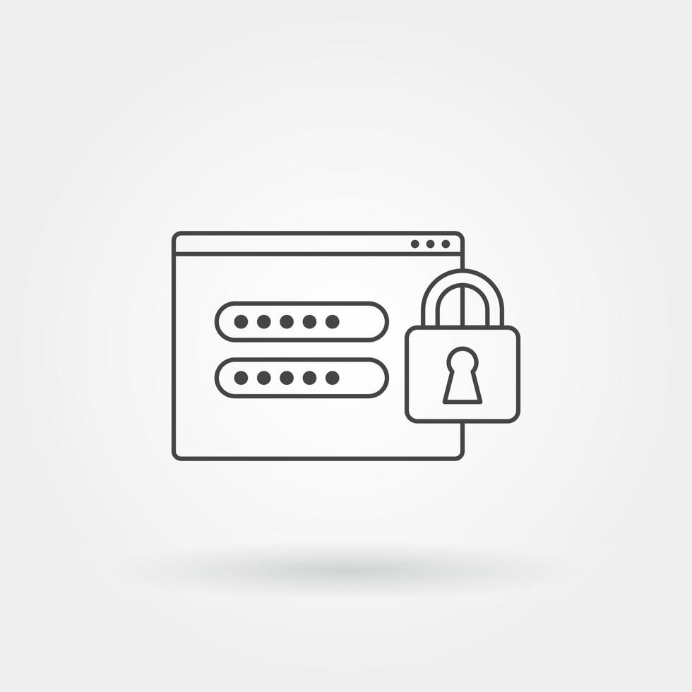 account security single isolated icon with modern line vector