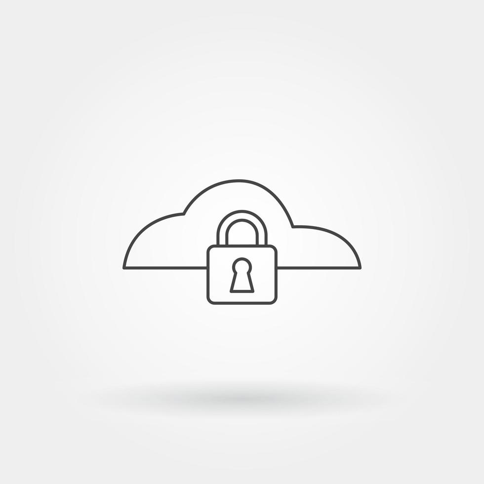 cloud security single isolated icon with modern line vector