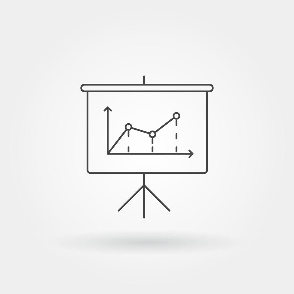 business presentation on board single isolated icon with modern line vector