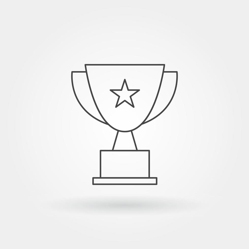 trophy champion single isolated icon with modern line vector