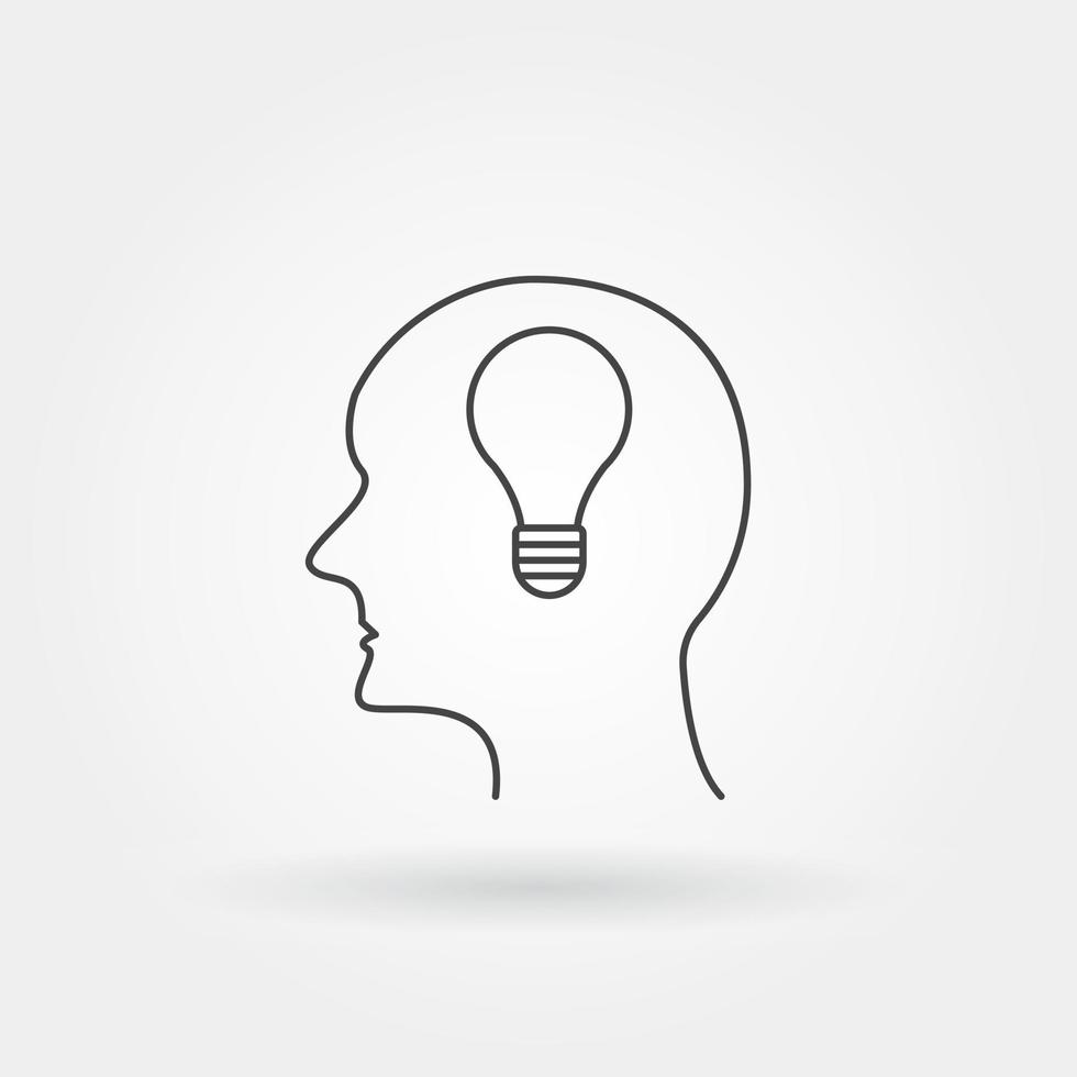 creative idea head single isolated icon with modern line vector