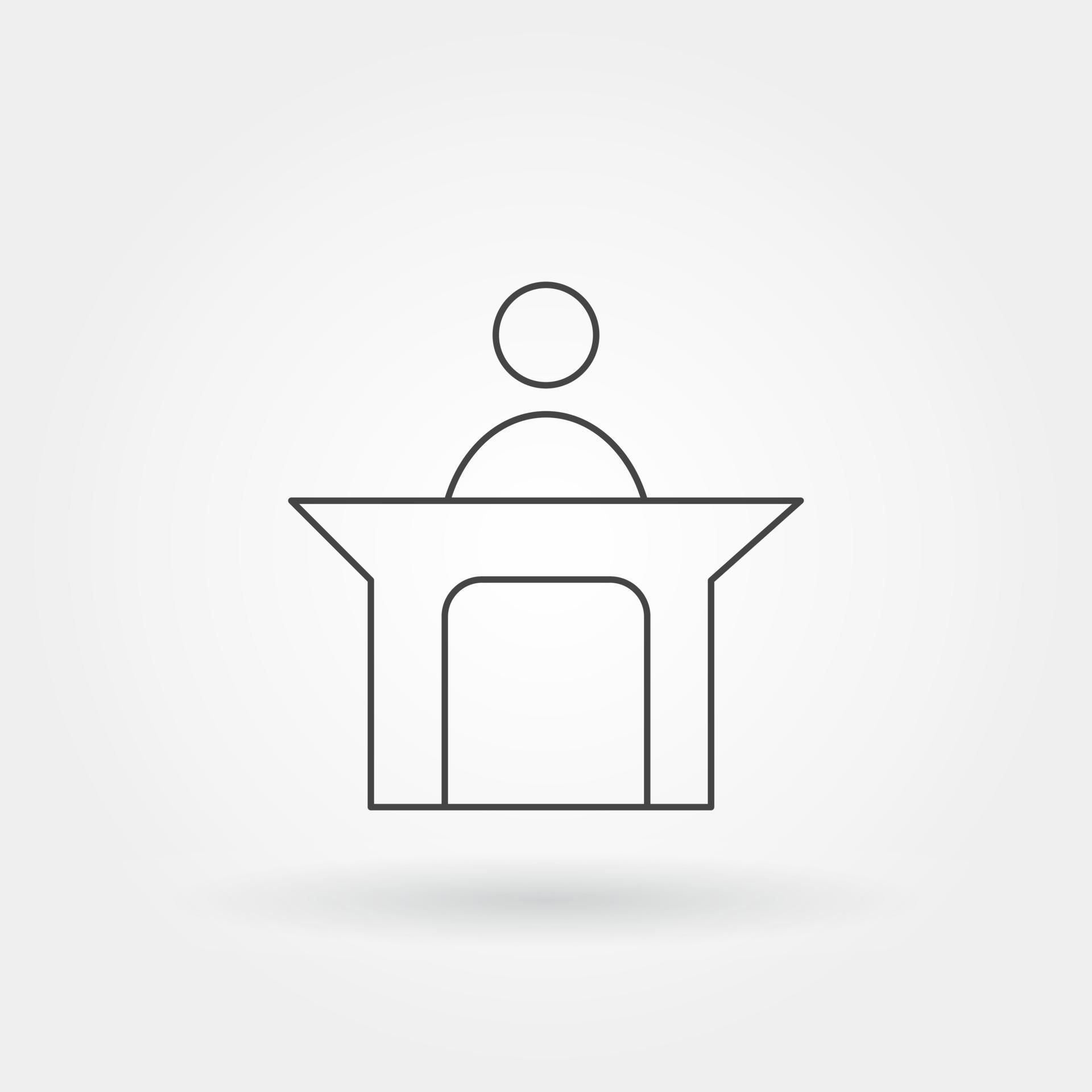 speech speaker presentation single isolated icon 3316739 Vector Art at