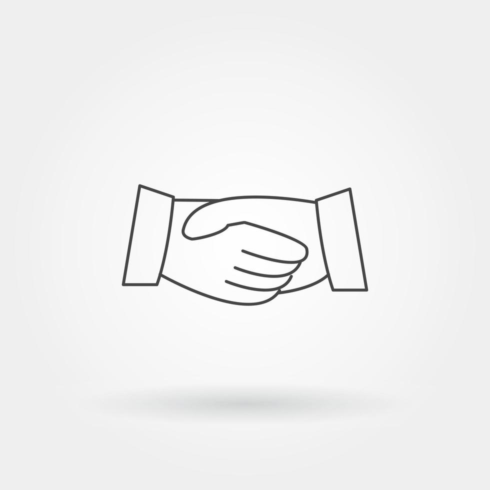 business handshake deals single isolated icon with modern line vector