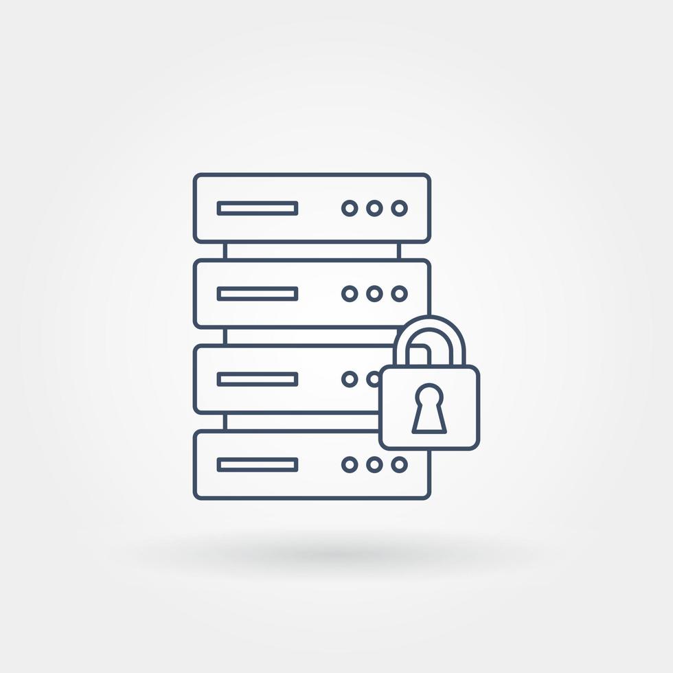 server security single isolated icon with modern line vector