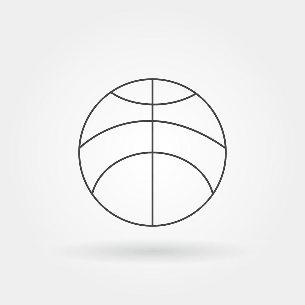 basketball single isolated icon with modern line or outline vector