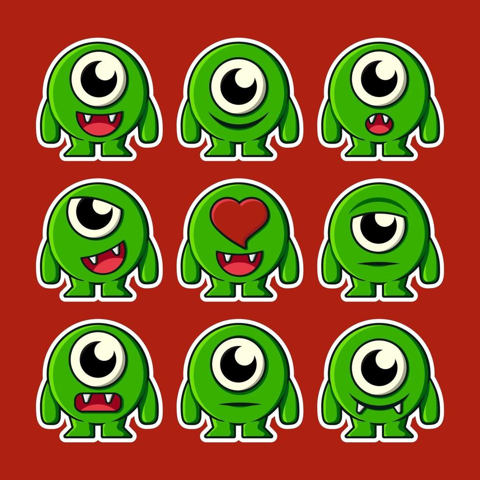 cute monster expression vector