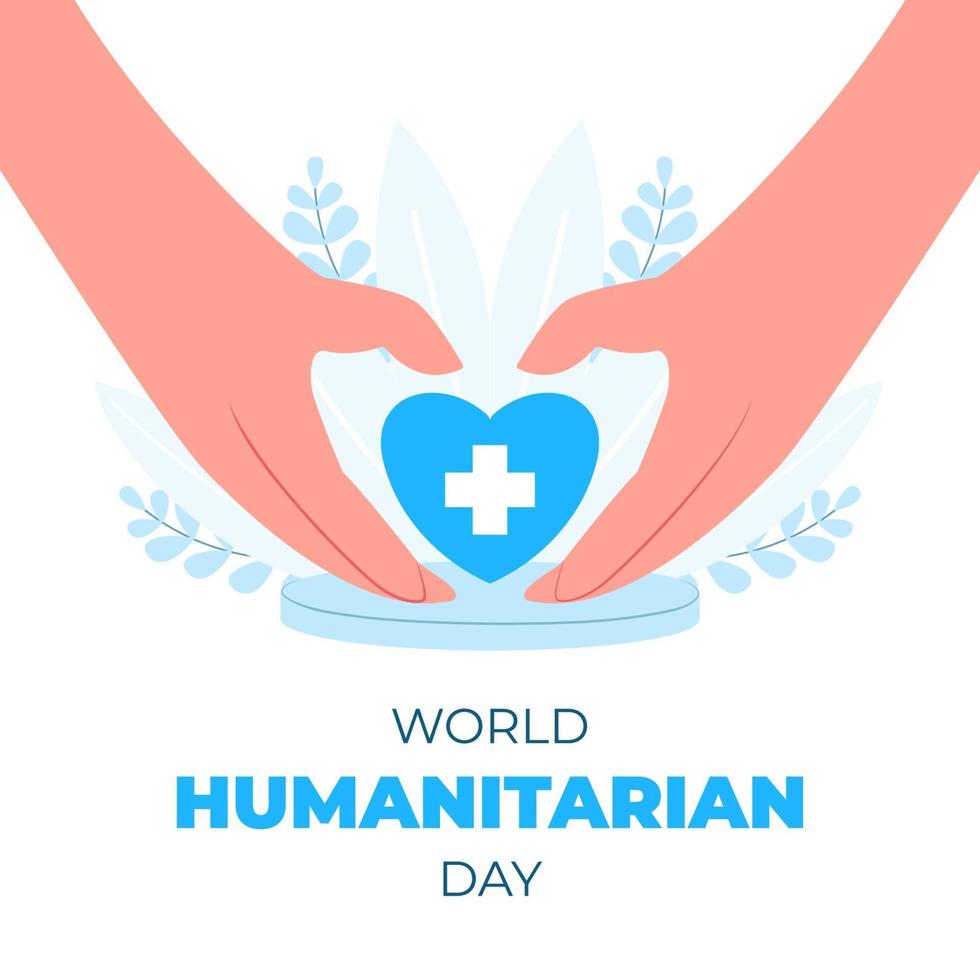 World humanitarian day concept in flat design vector