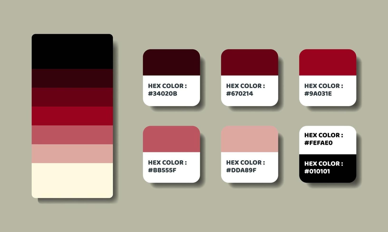 red color palettes swatch sets vector