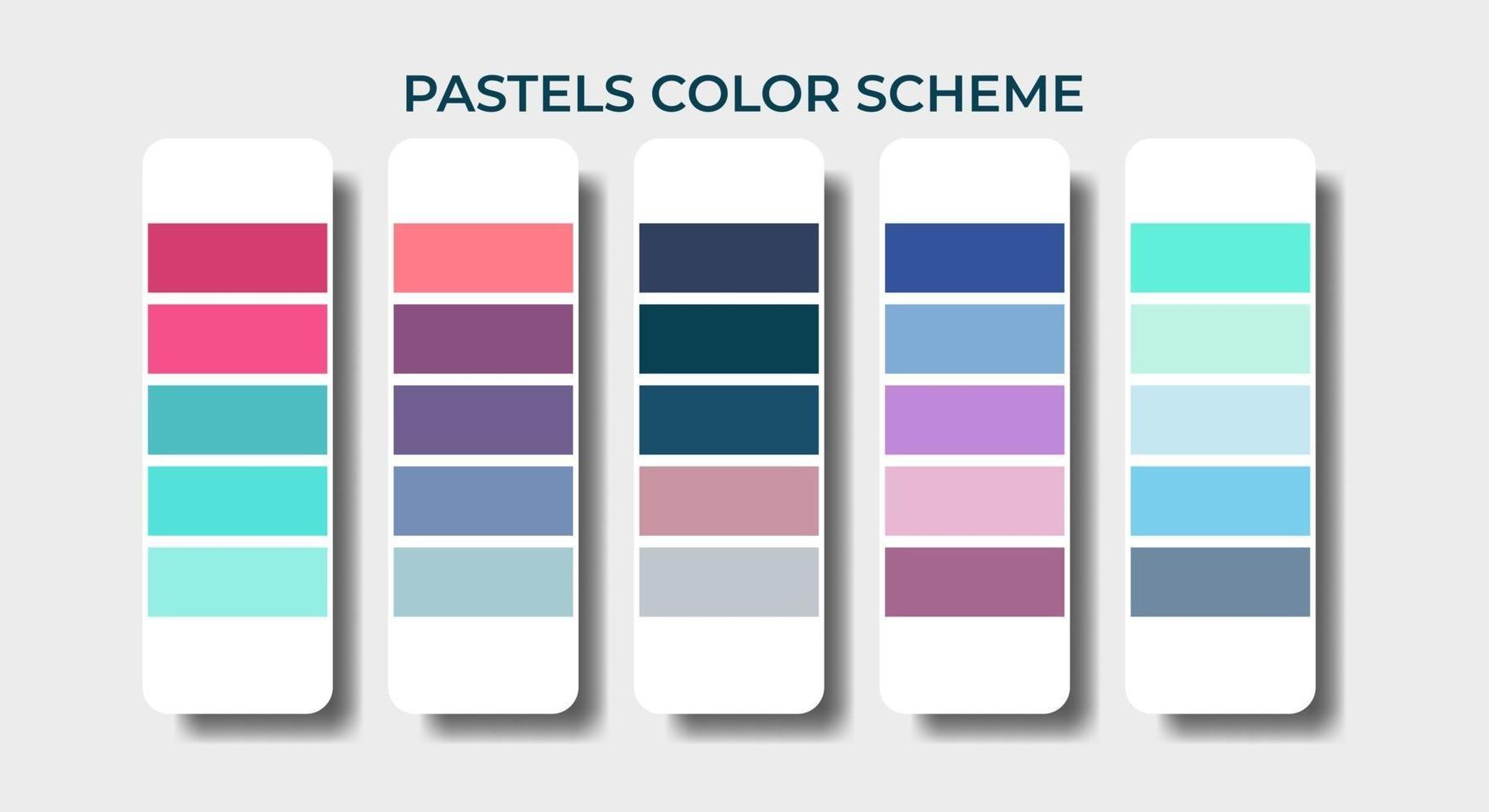 conjuntos de muestras de paletas de colores pastel vector