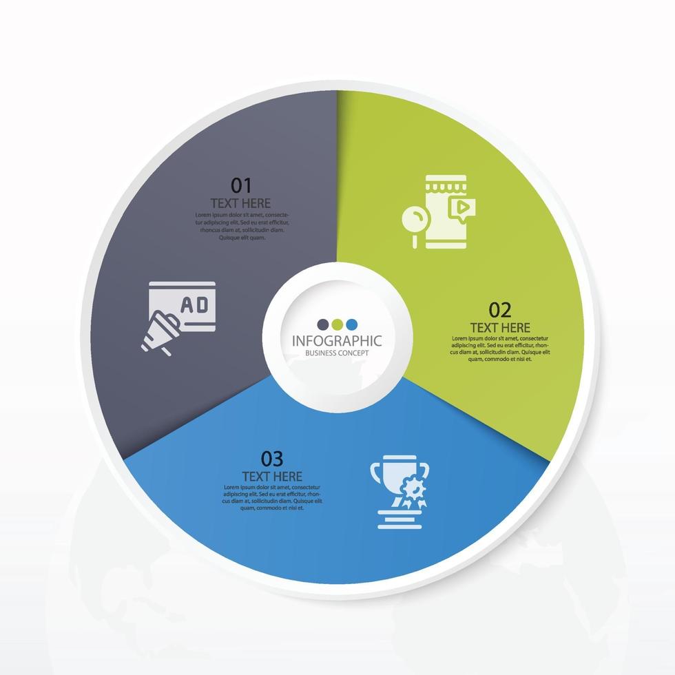 3 step infographic vector