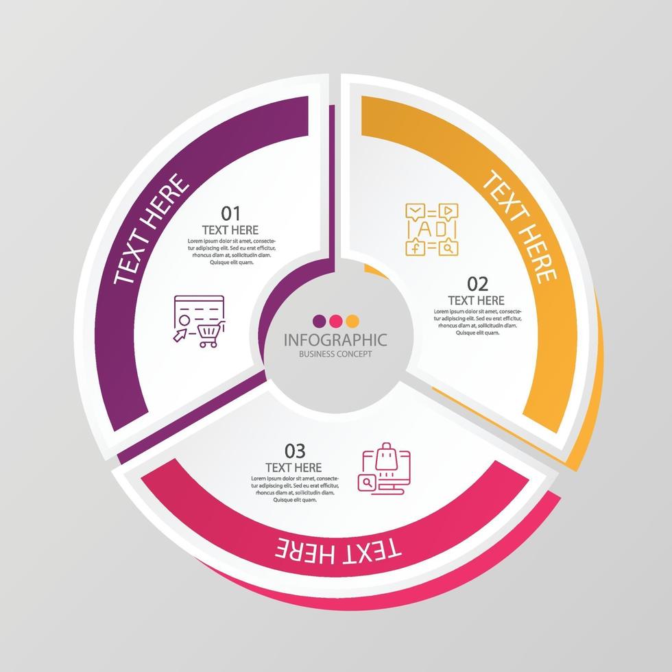 Infografía de 3 pasos vector