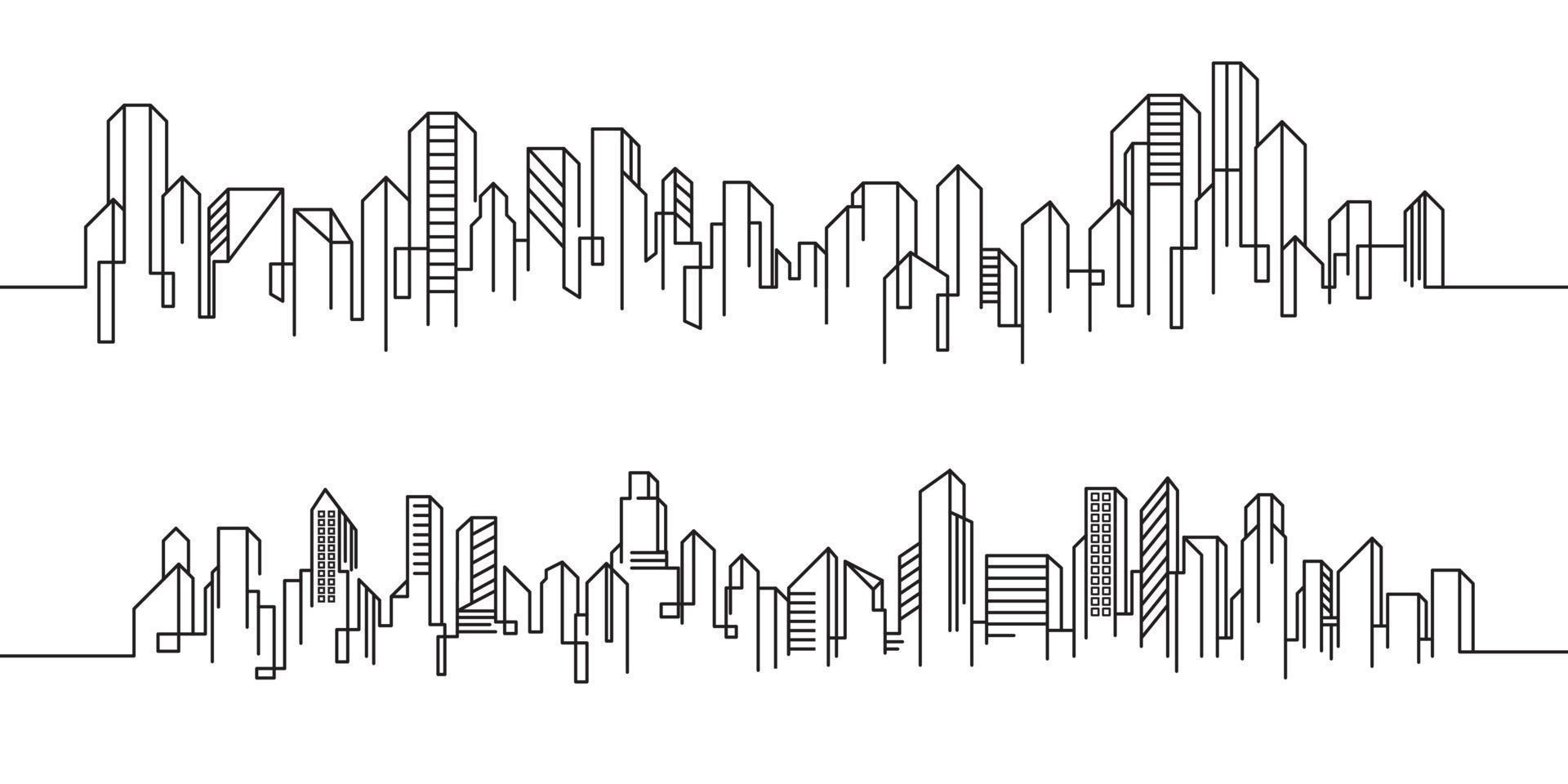 City Building Line art Vector Illustration template