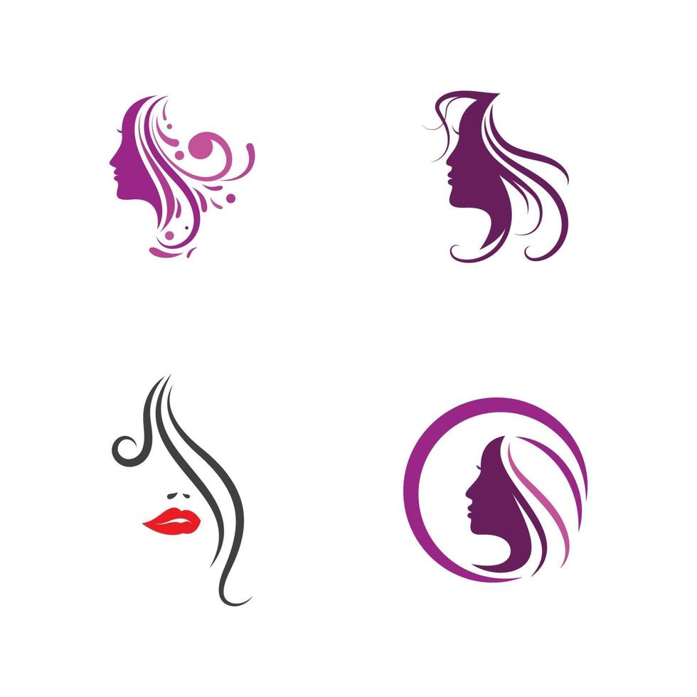 Woman face silhouette character illustration vector