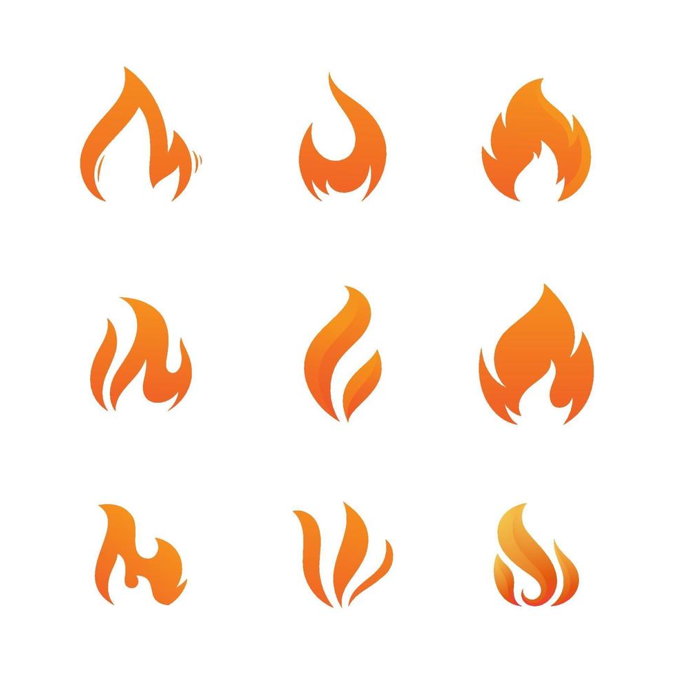 ilustración de icono de vector de fuego de llama caliente