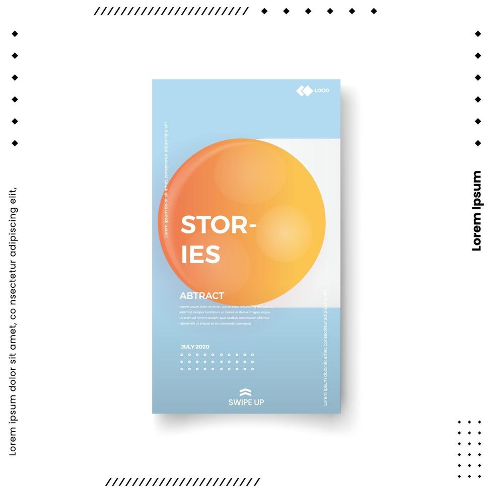 Trendy editable template for social networks stories. vector