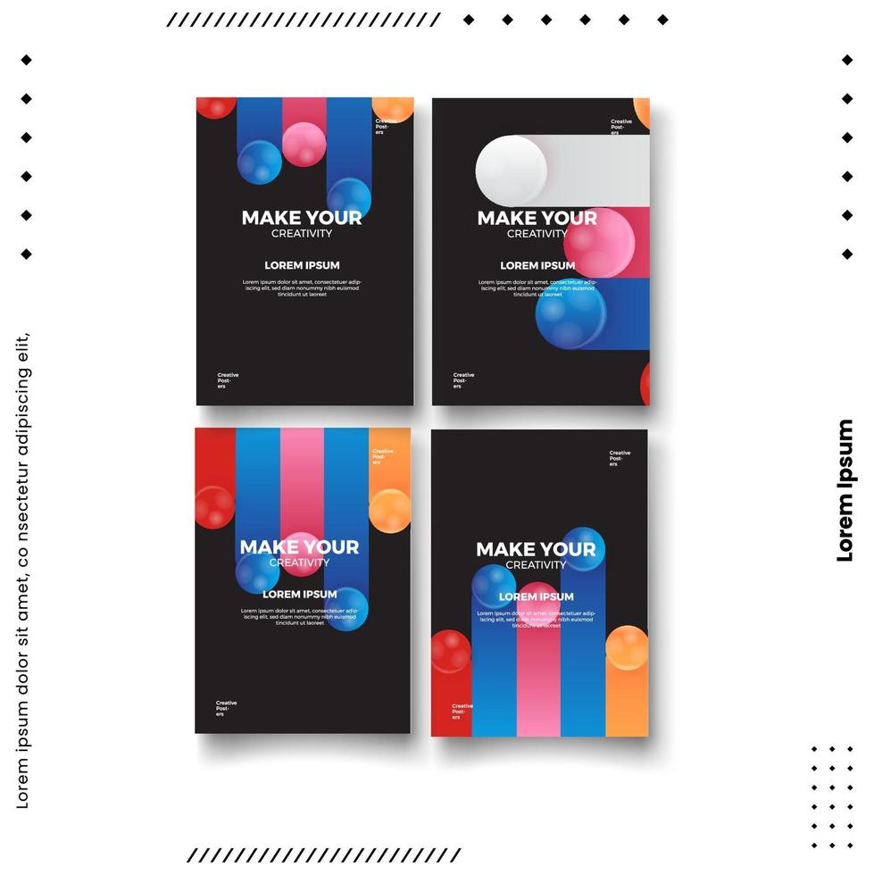 Cover design template set with abstract lines modern. vector