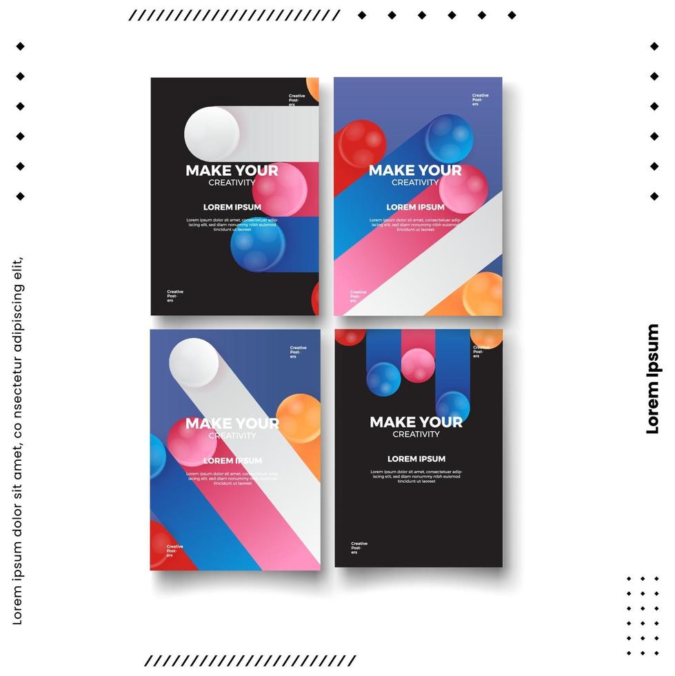 Cover design template set with abstract lines modern. vector