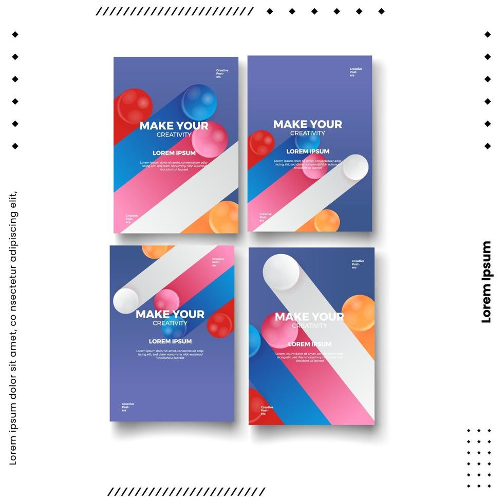 Cover design template set with abstract lines modern. vector