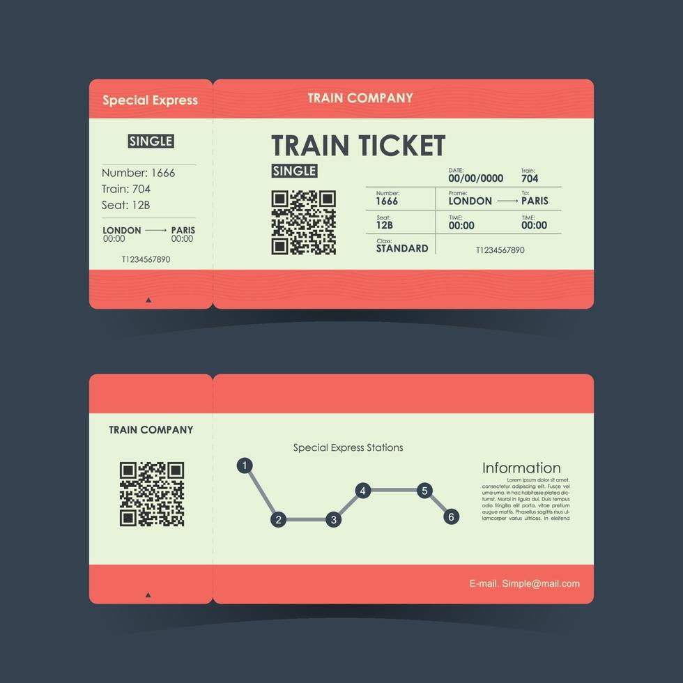 diseño de concepto de billete de tren. ilustración vectorial vector