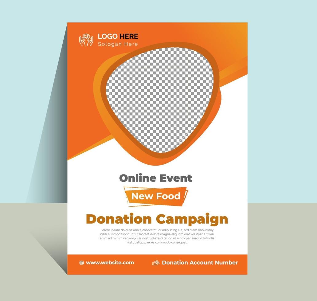 Charity  donation and help Campaign print template vector