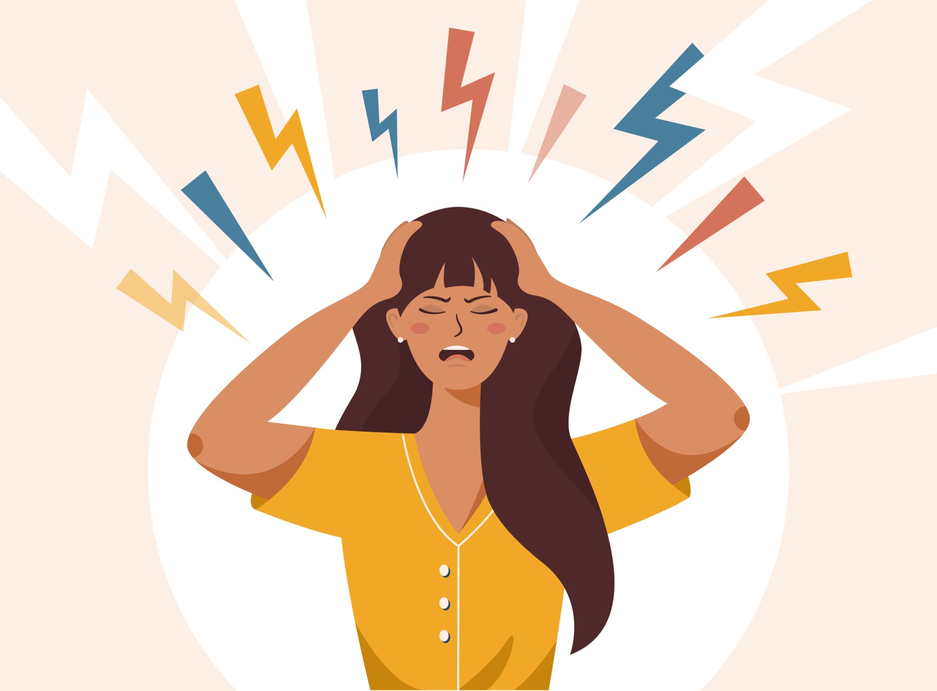 Stress irritation factors, female bad mood anger 3317127 Vector Art at