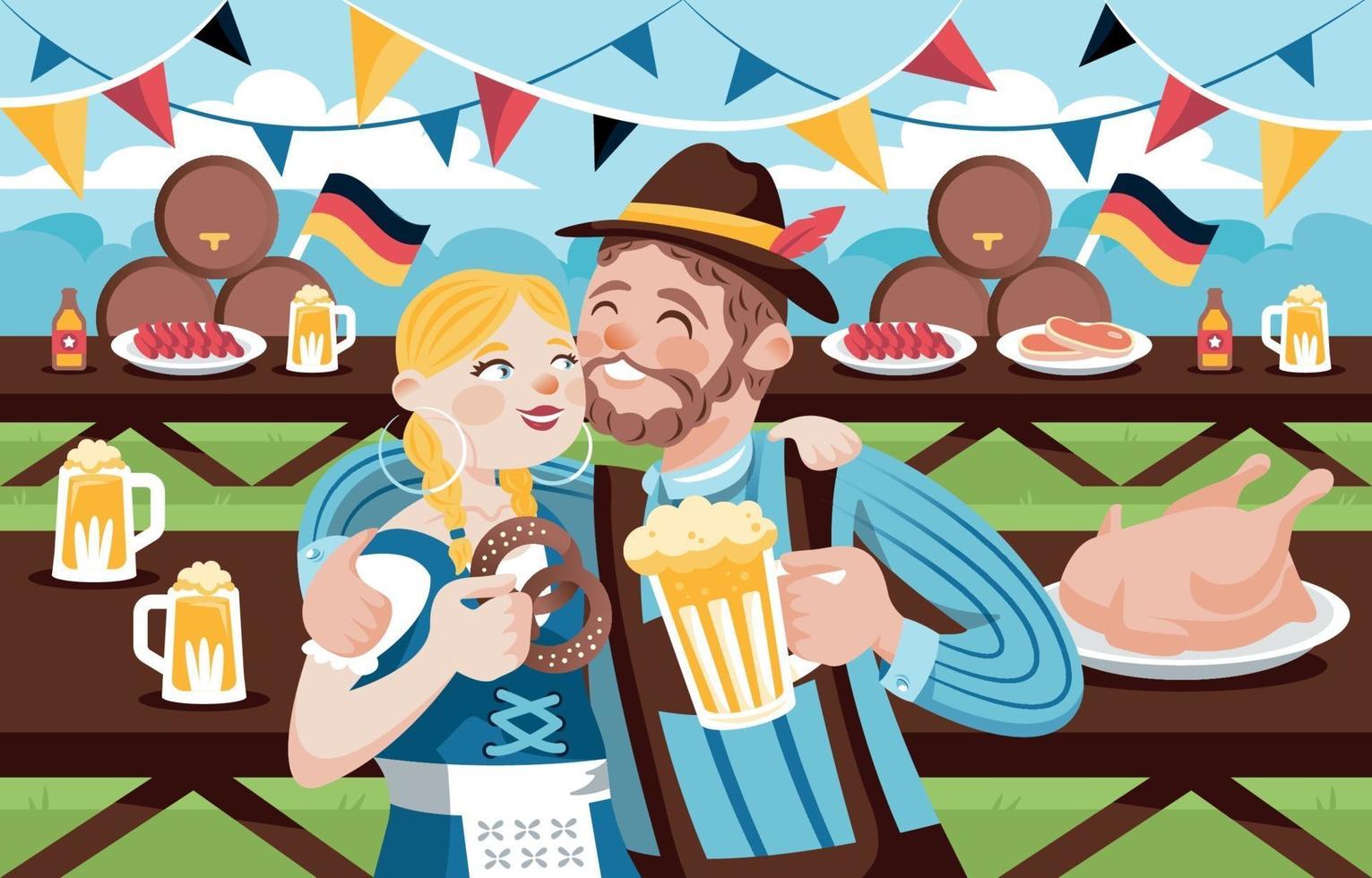 Oktoberfest Party Concept vector