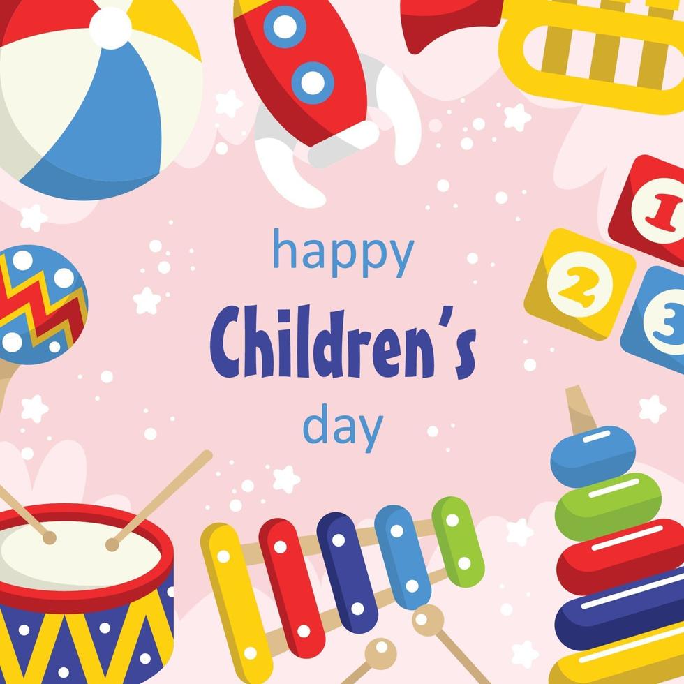 Happy Children's Day Toys Background vector