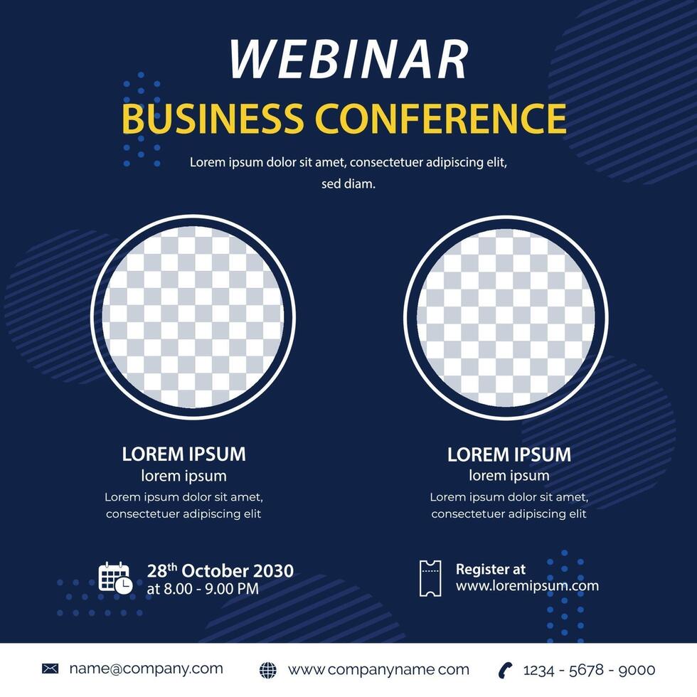 webinar social media post template vector