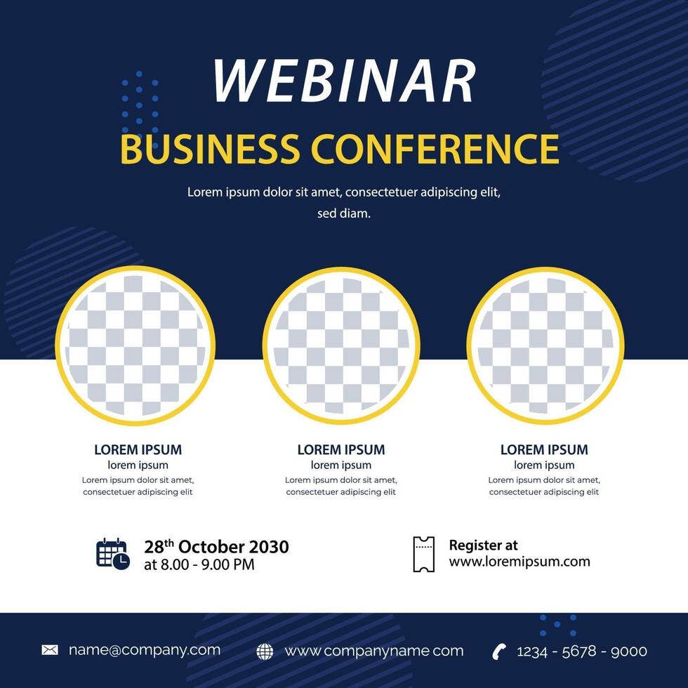 webinar social media post template vector