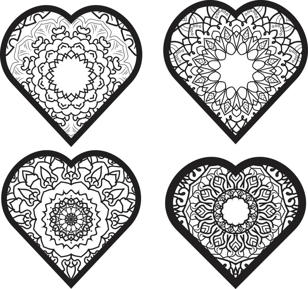 vector conjunto de monograma de corazones de doodle vector gratis